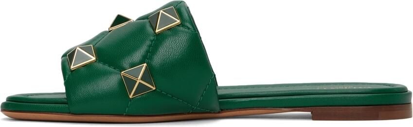 Valentino Garavani Green Roman Stud Slides - Picture 4