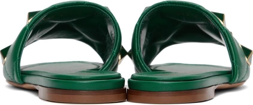 Valentino Garavani Green Roman Stud Slides - Picture 2