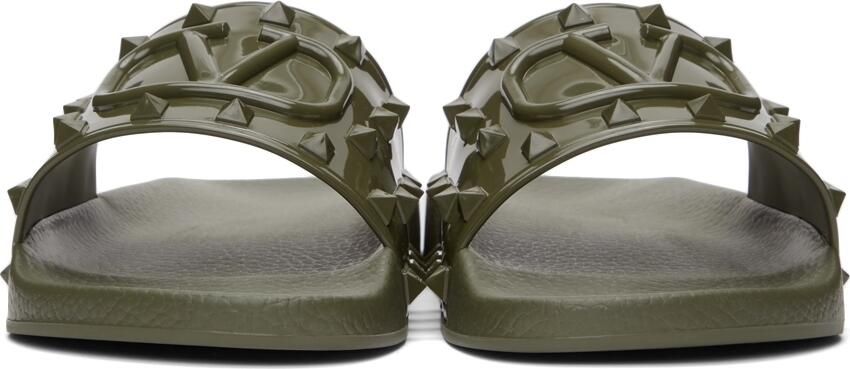 Valentino Garavani Green Rubber Summer VLogo Slides - Picture 3