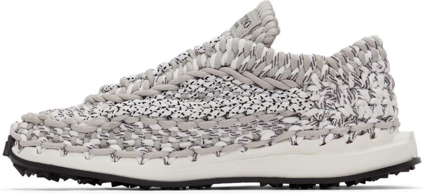 Valentino Garavani Grey Crochet Sneakers - Picture 4