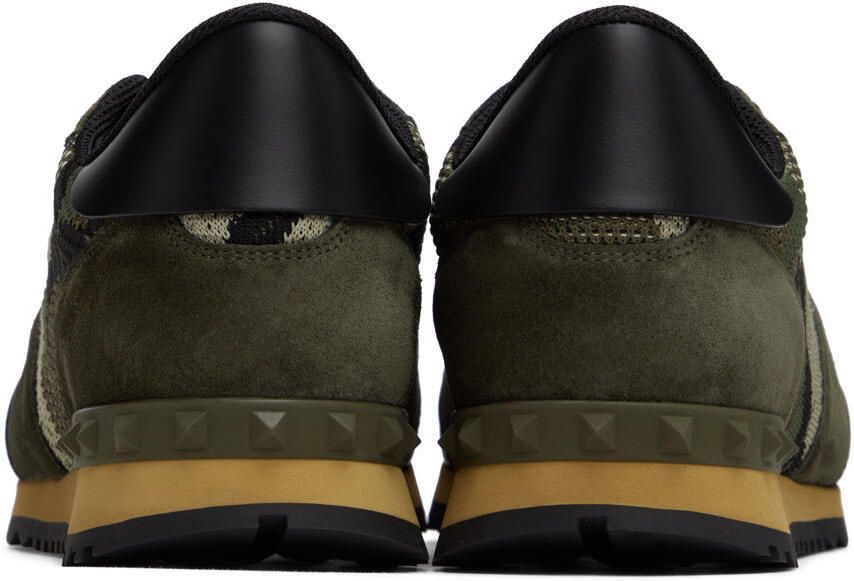 Valentino Garavani Khaki & Black Rockrunner Low-Top Sneakers