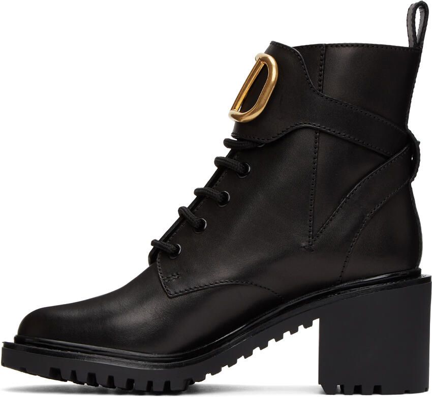 Valentino Garavani Leather VLogo Combat Boots