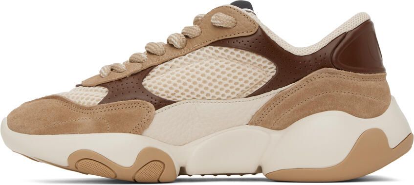 Valentino Garavani Off-White & Brown Bubbleback Sneakers - Picture 3