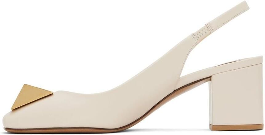 Valentino Garavani Off-White One-Stud Slingback 60 Heels - Picture 3