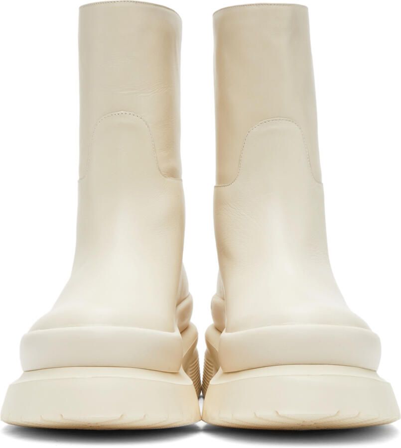 Valentino Garavani Off-White Roman Stud Ankle Boots