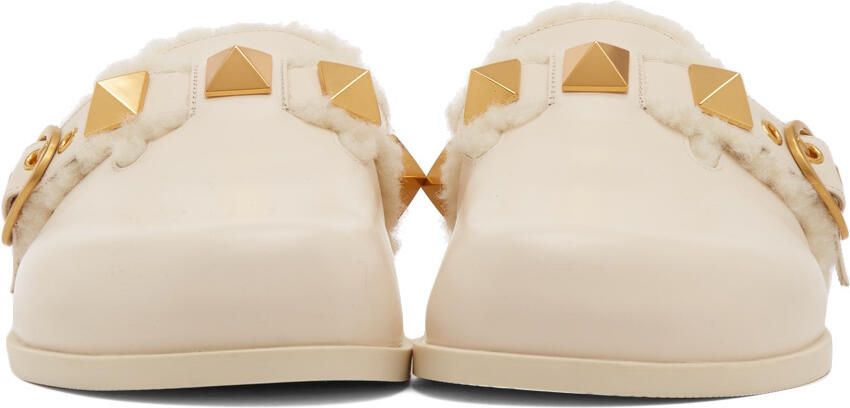 Valentino Garavani Off-White Roman Stud Mule Loafers - Picture 2