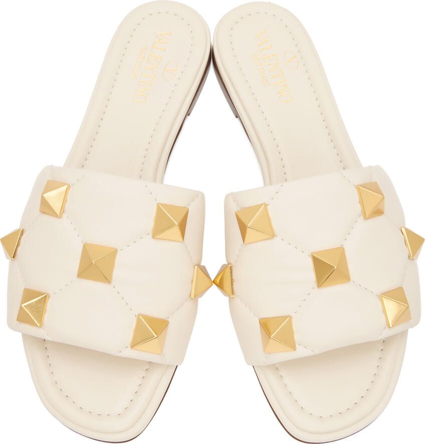 Valentino Garavani Off-White Roman Stud Sandals