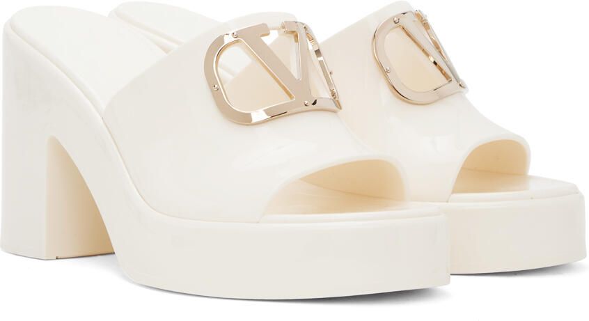 Valentino Garavani Off-White VLogo Heeled Sandals - Picture 2