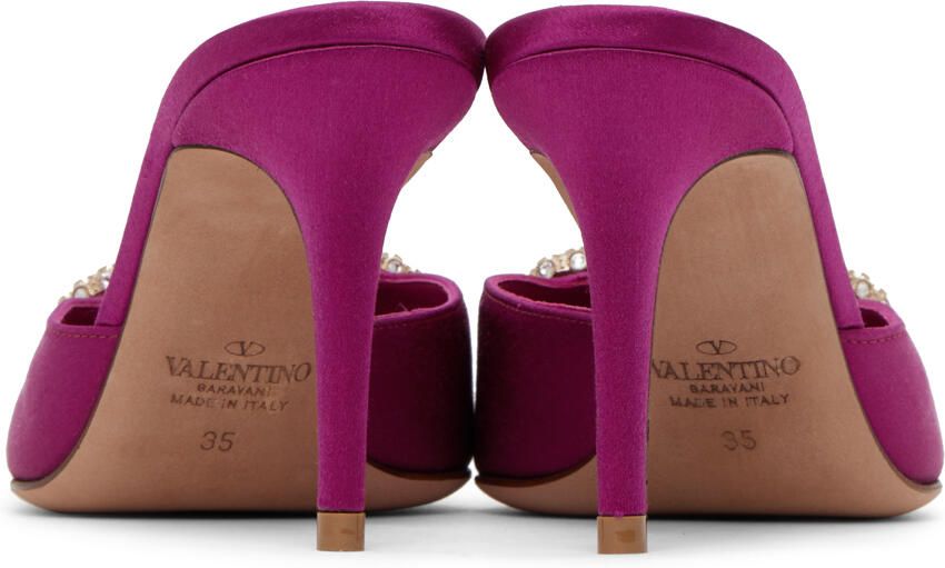 Valentino Garavani Pink Crystal-Cut VLogo Heels