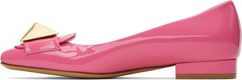 Valentino Garavani Pink One Stud Loafers - Picture 3