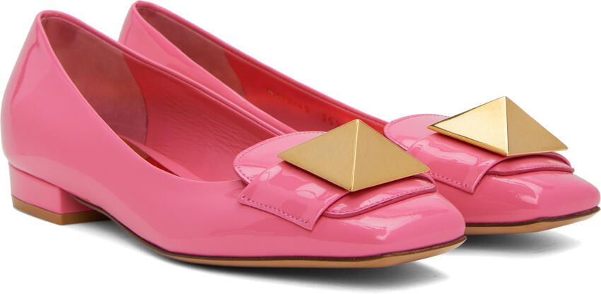 Valentino Garavani Pink One Stud Loafers - Picture 2