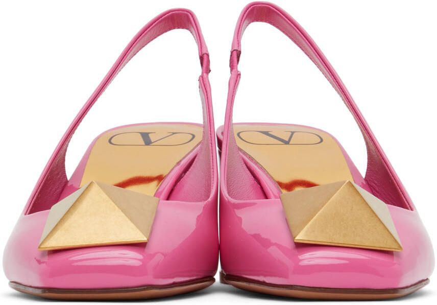 Valentino Garavani Pink One Stud Slingback 60 Heels - Picture 3