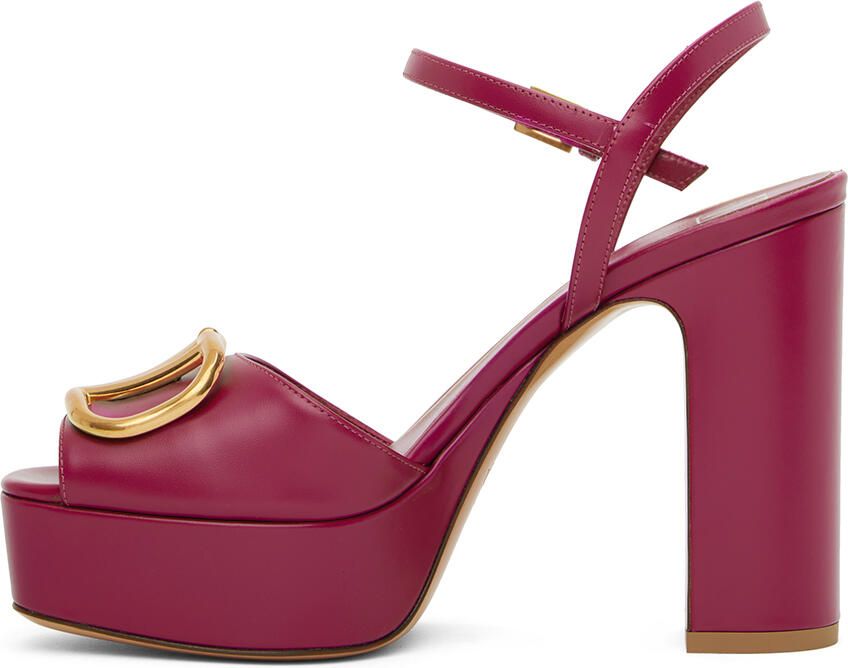 Valentino Garavani Pink Platform Heeled Sandals - Picture 3