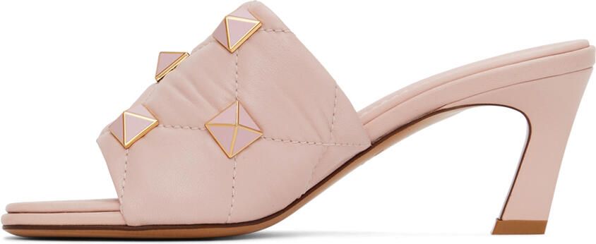 Valentino Garavani Pink Quilted Heeled Sandals - Picture 3