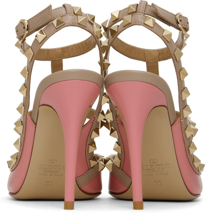Valentino Garavani Pink Rockstud Cage Heels - Picture 5