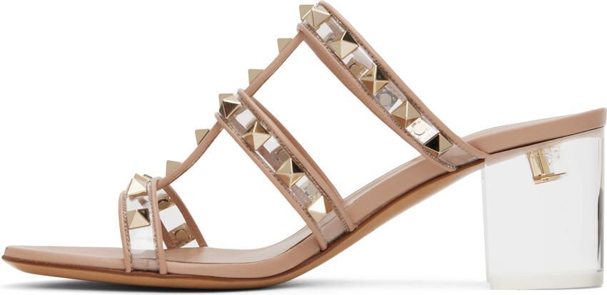 Valentino Garavani Pink Rockstud Sandals - Picture 3