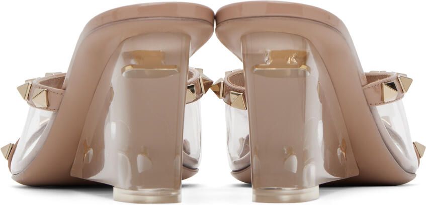 Valentino Garavani Pink Rockstud Skin Heeled Sandals