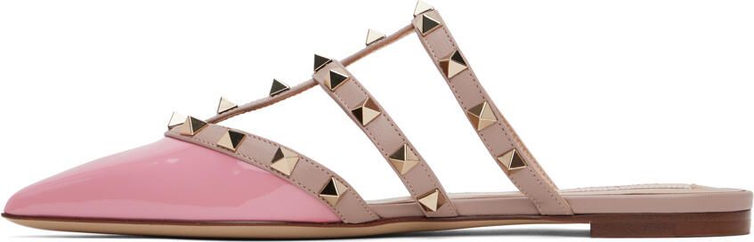 Valentino Garavani Pink Rockstud Slippers - Picture 4
