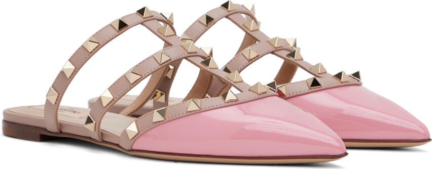 Valentino Garavani Pink Rockstud Slippers - Picture 2