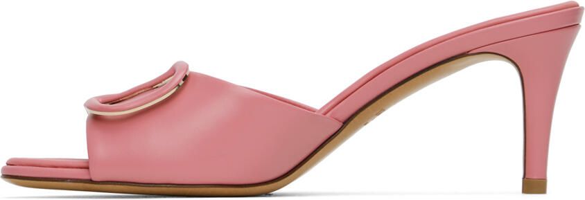 Valentino Garavani Pink VLogo Heeled Sandals - Picture 3
