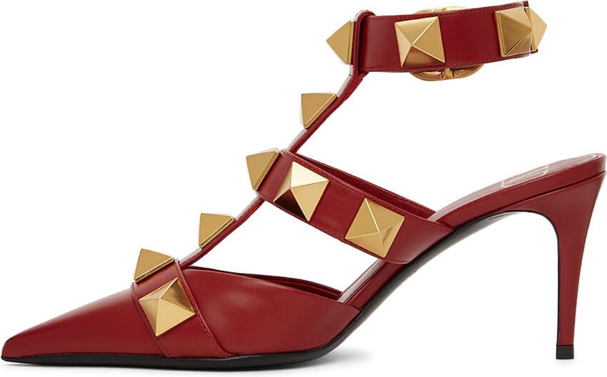 Valentino Garavani Red Roman Stud 80 Heels - Picture 2