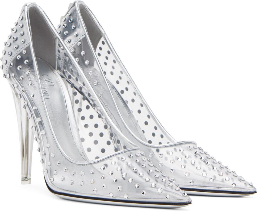 Valentino Garavani Silver Rockstud Heels - Picture 2