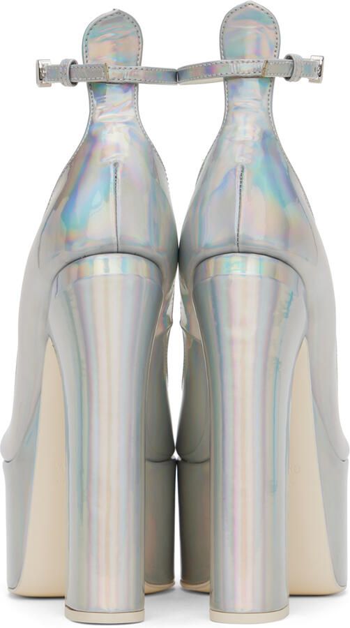Valentino Garavani Silver Tan-Go Platform Heels - Picture 5