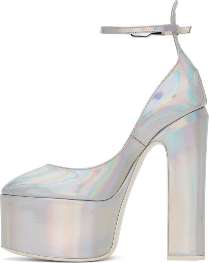 Valentino Garavani Silver Tan-Go Platform Heels