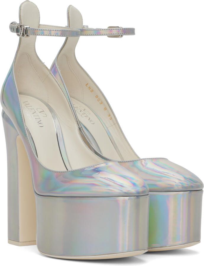 Valentino Garavani Silver Tan-Go Platform Heels - Picture 3