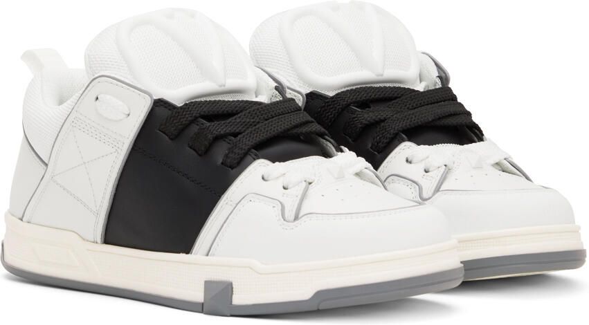 Valentino Garavani White & Black Open Skate Sneakers - Picture 2