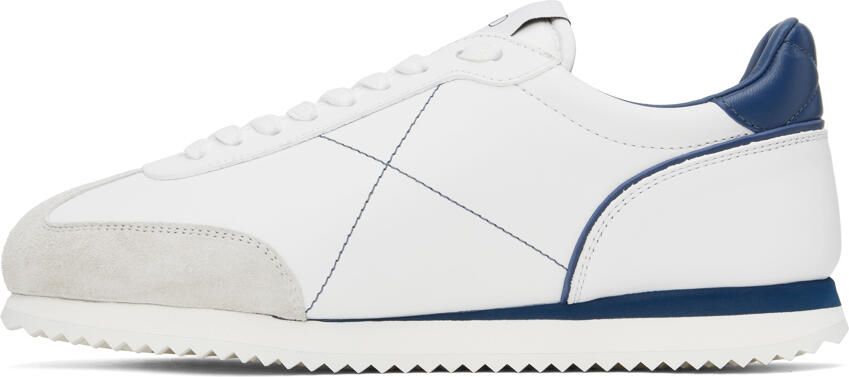 Valentino Garavani White & Blue Stud Around Sneakers - Picture 3