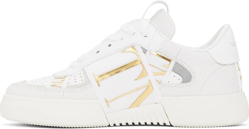 Valentino Garavani White & Gold 'VL7N' Sneakers - Picture 4