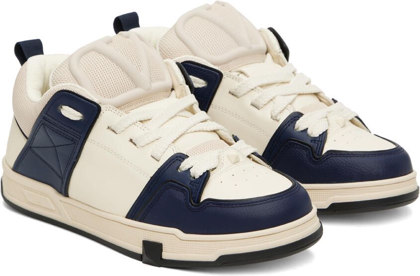 Valentino Garavani White & Navy Open Skate Sneakers