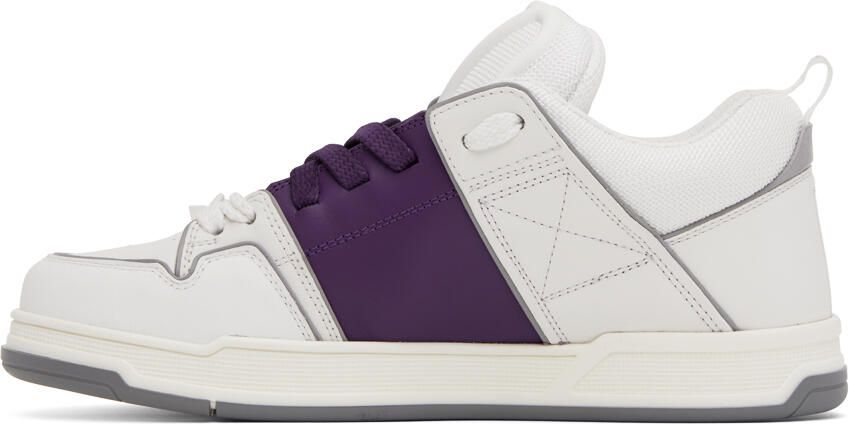Valentino Garavani White & Purple Open Skate Sneakers - Picture 3