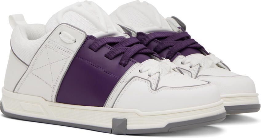 Valentino Garavani White & Purple Open Skate Sneakers - Picture 2