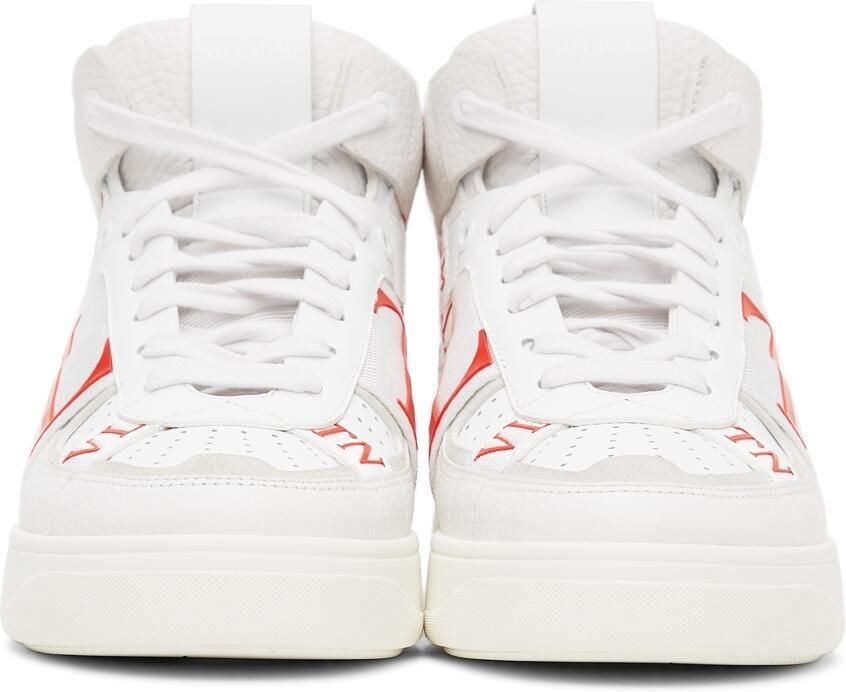 Valentino Garavani White & Red 'VL7N' High-Top Sneakers - Picture 2