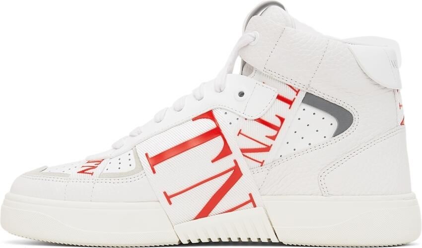 Valentino Garavani White & Red 'VL7N' High-Top Sneakers - Picture 4