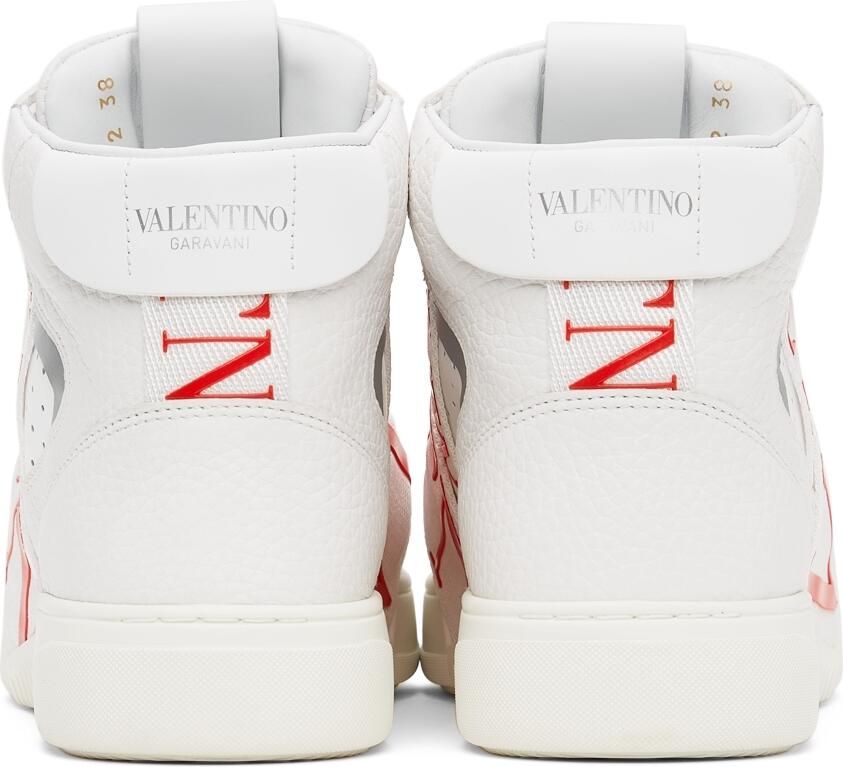 Valentino Garavani White & Red 'VL7N' High-Top Sneakers