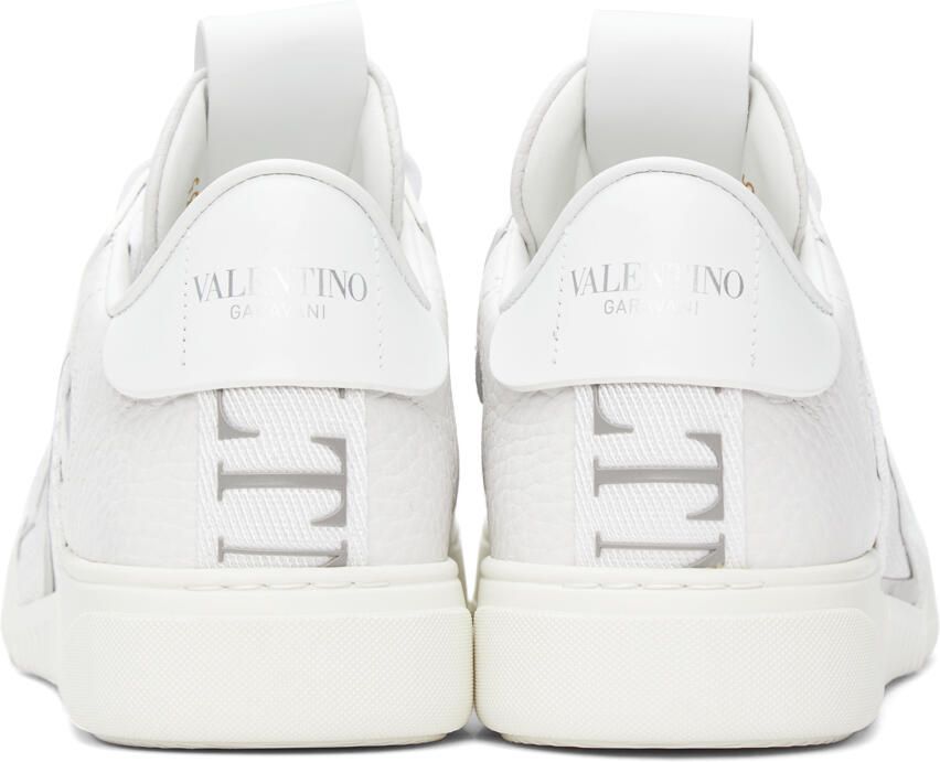 Valentino Garavani White & Silver 'VL7N' Low-Top Sneakers