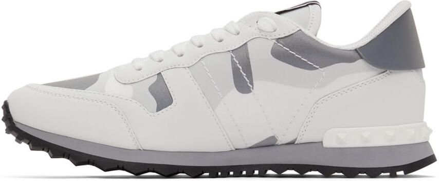Valentino Garavani White Camo Rockrunner Sneakers - Picture 4