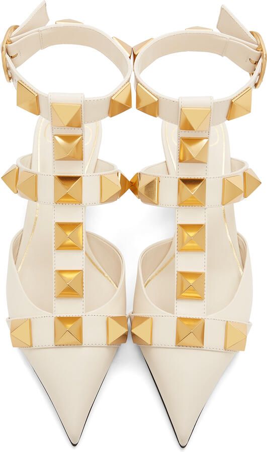 Valentino Garavani White Medium Roman Stud Heels - Picture 3