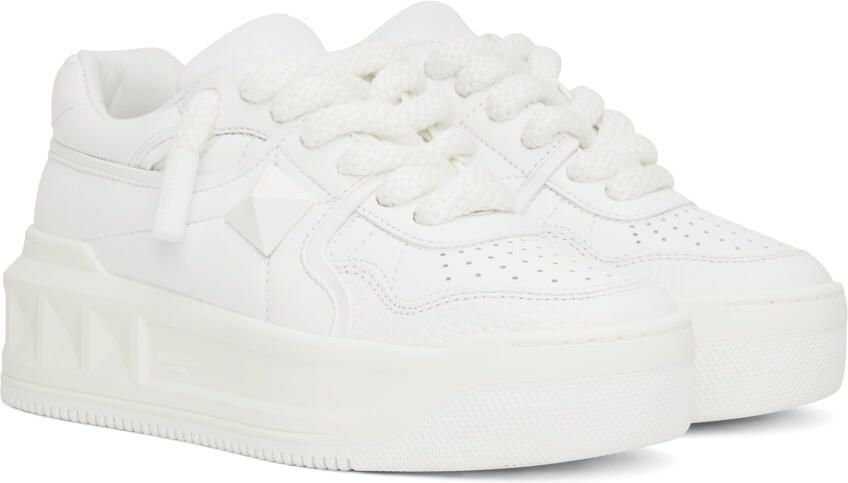 Valentino Garavani White One Stud Sneakers - Picture 2
