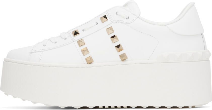 Valentino Garavani White Rockstud Untitled Flatform Sneakers - Picture 3