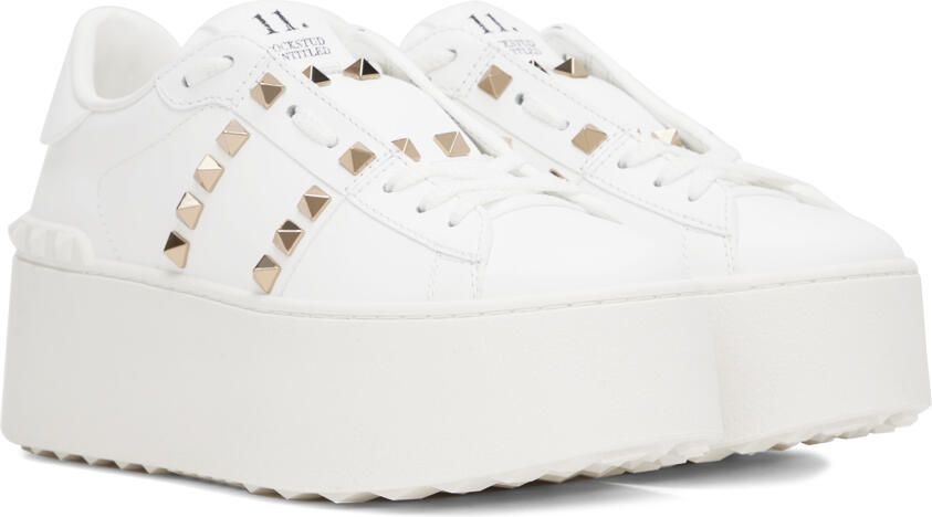 Valentino Garavani White Rockstud Untitled Flatform Sneakers - Picture 2