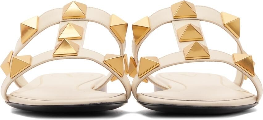 Valentino Garavani White Roman Stud Slides - Picture 2