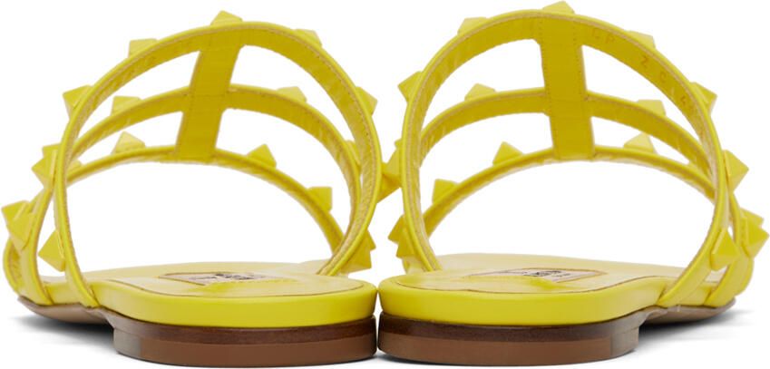 Valentino Garavani Yellow Rockstud Slides