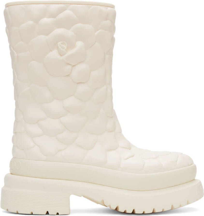 Valentino Garavani White 03 Rose Edition Atelier Mid-Calf Boots