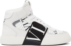 Valentino Garavani White & Black 'VL7N' Mid-Top Sneakers