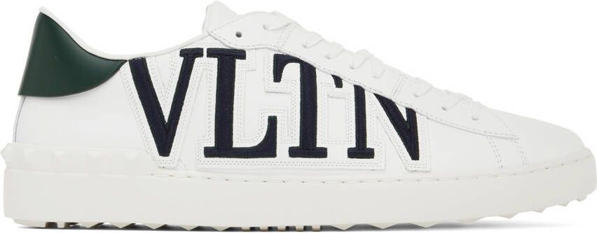Valentino Garavani White & Green VLTN Low-Top Sneakers