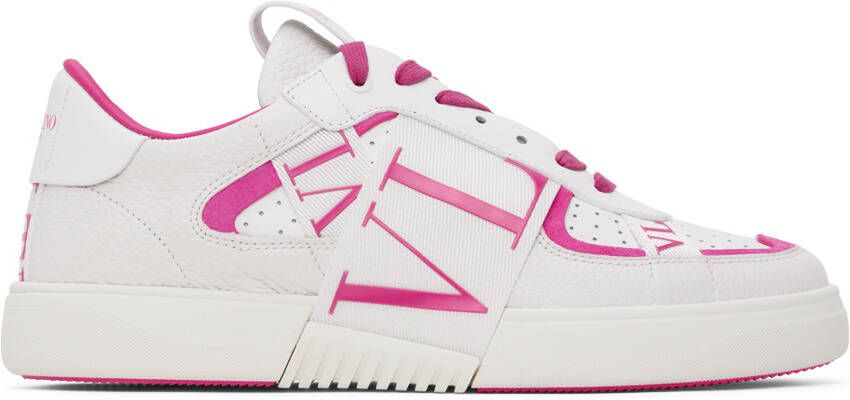 Valentino Garavani White & Pink 'VL7N' Sneakers